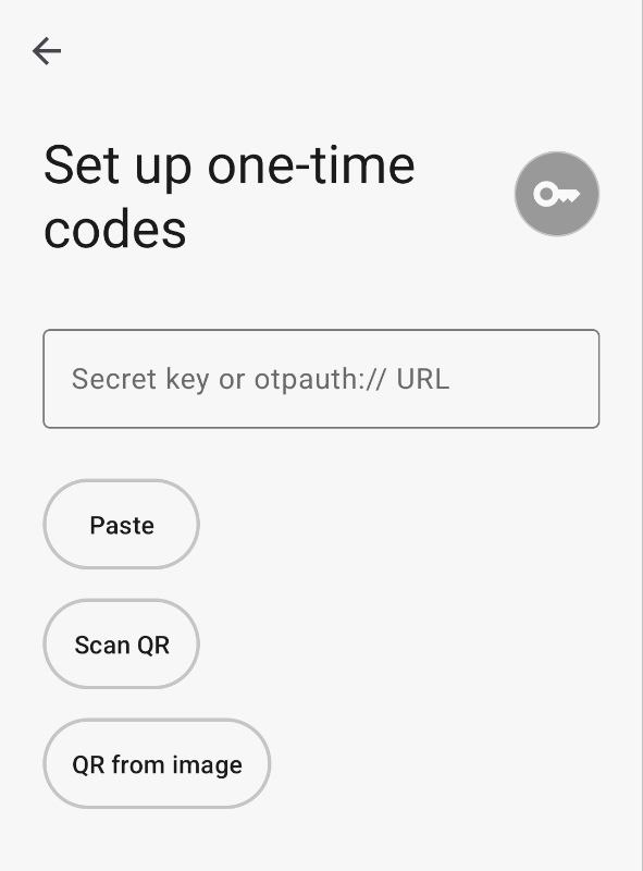 TOTP setup wizard screen
