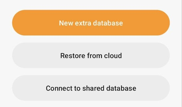 Tap New extra database to create one