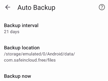 Configure local backup here