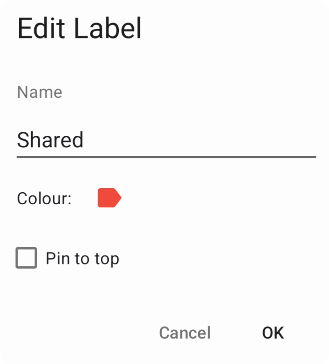 Configure existing or new label