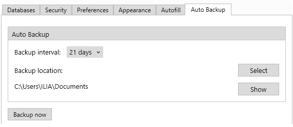 Configure local backup here